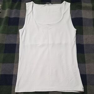 Zara White Scoop Neck Tank Top